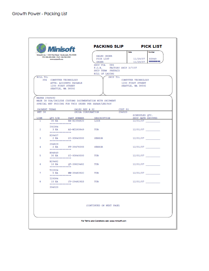 packinglist